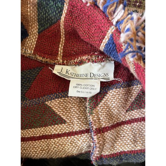 Vintage 90s Southwestern Aztec Blanket Vest Size Small Medium - Picture 5 of 5